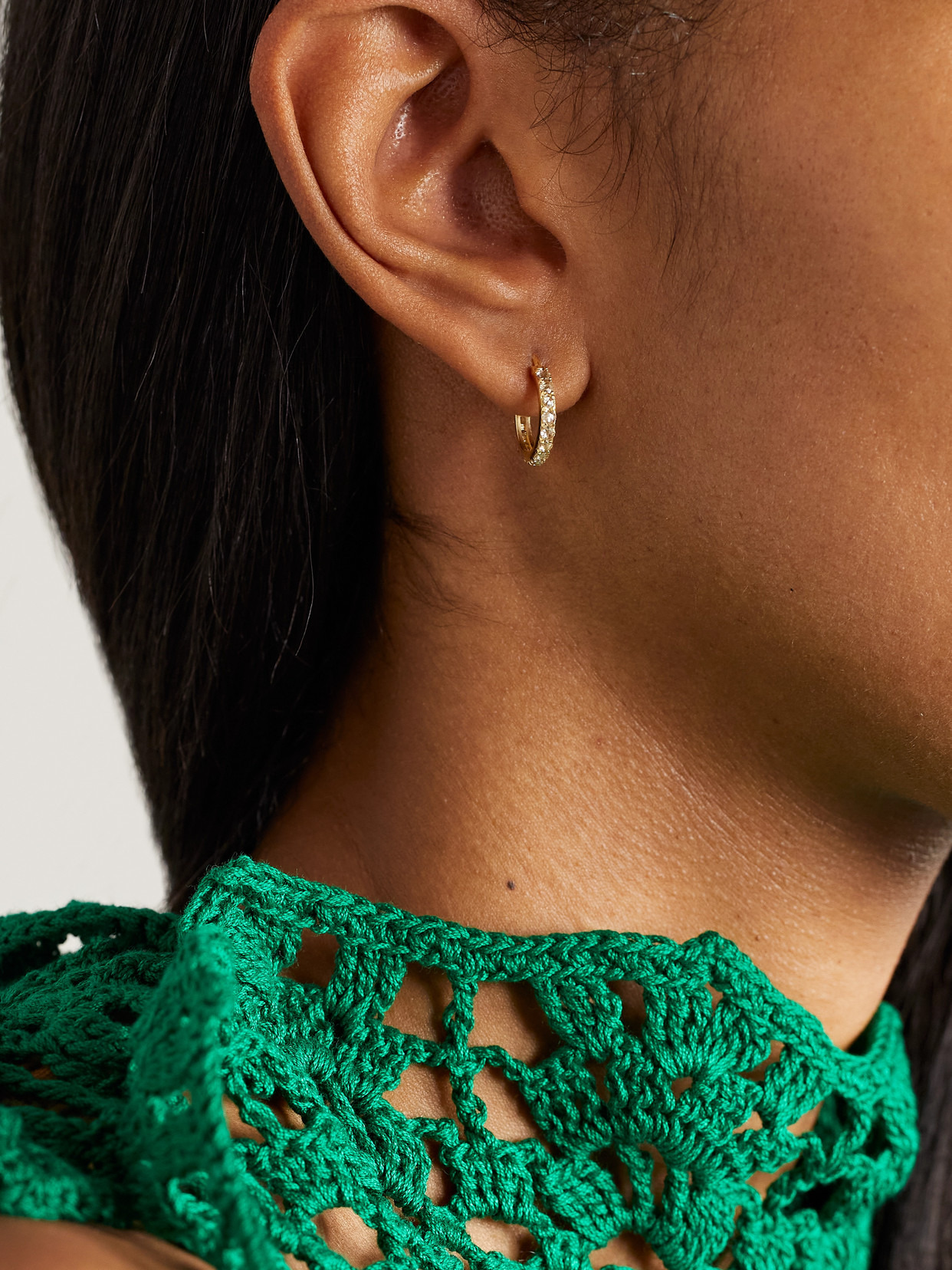 18-karat Gold Diamond Hoop Earrings - 2