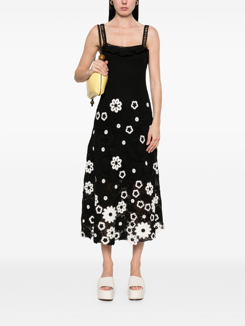 maje floral-embroidery midi dress outlook