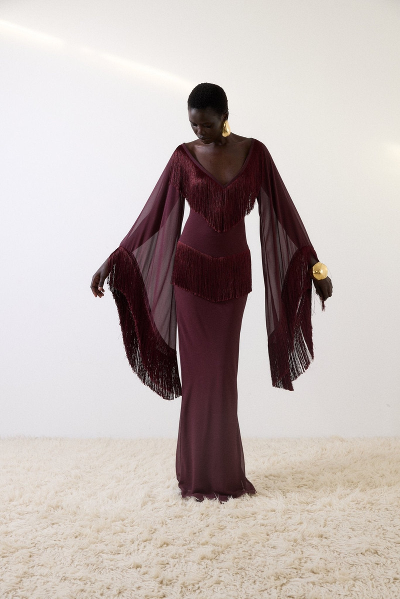 CRISTAL MAXI DRESS IN EARTH CHIFFON 1