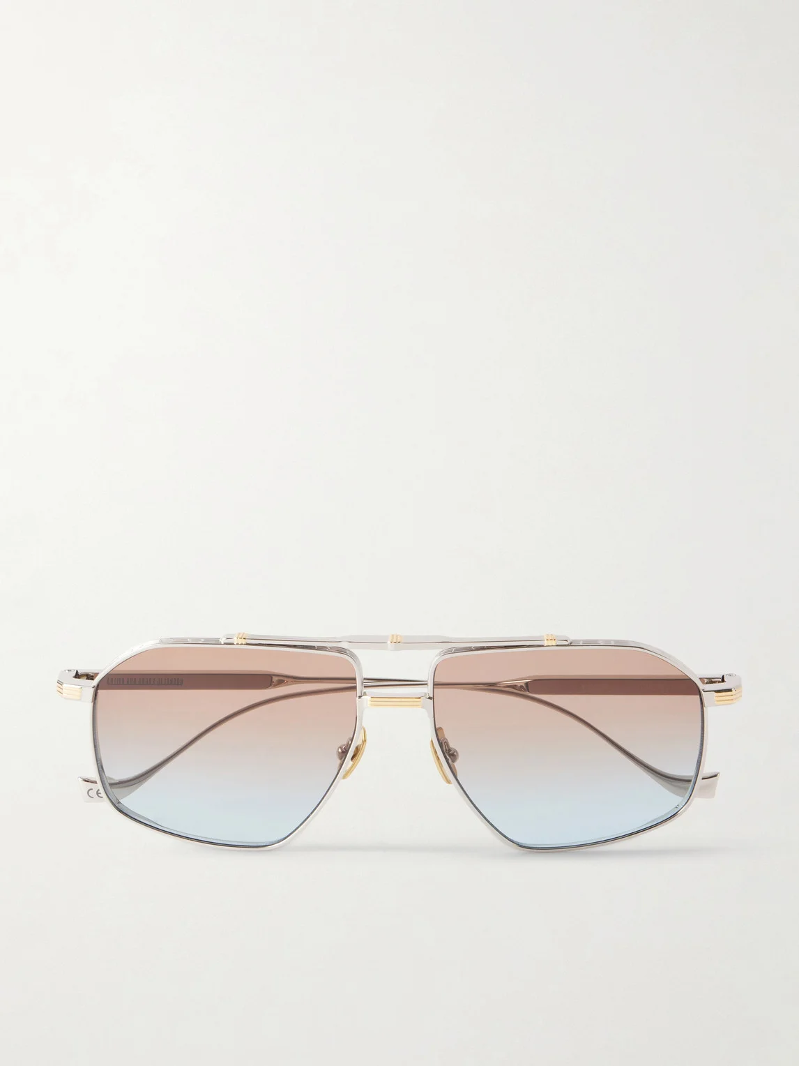 1424 Aviator-Style Gold-Tone and Silver-Tone Sunglasses - 1