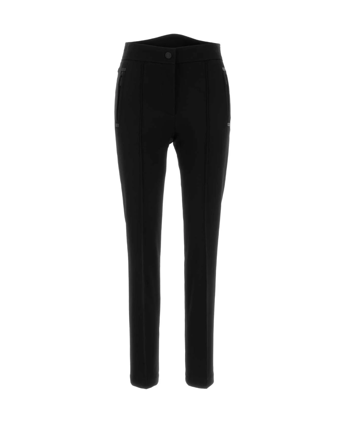 Black Stretch Polyester Blend Pant - 1