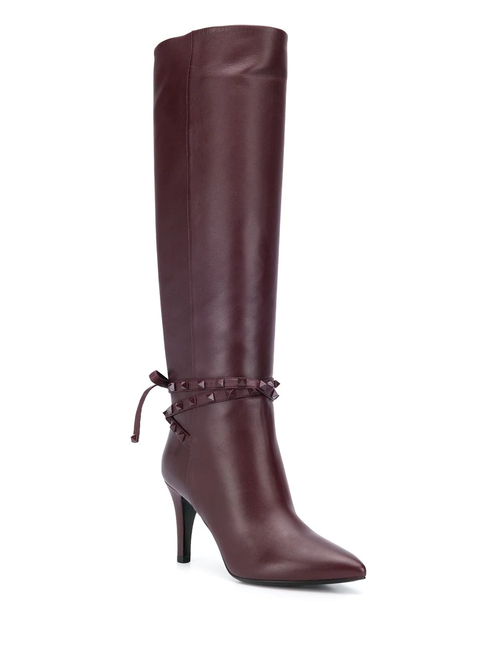 Rockstud strap knee-high boots - 2