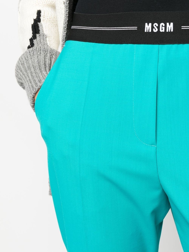 logo-waist slim tailored trousers 5