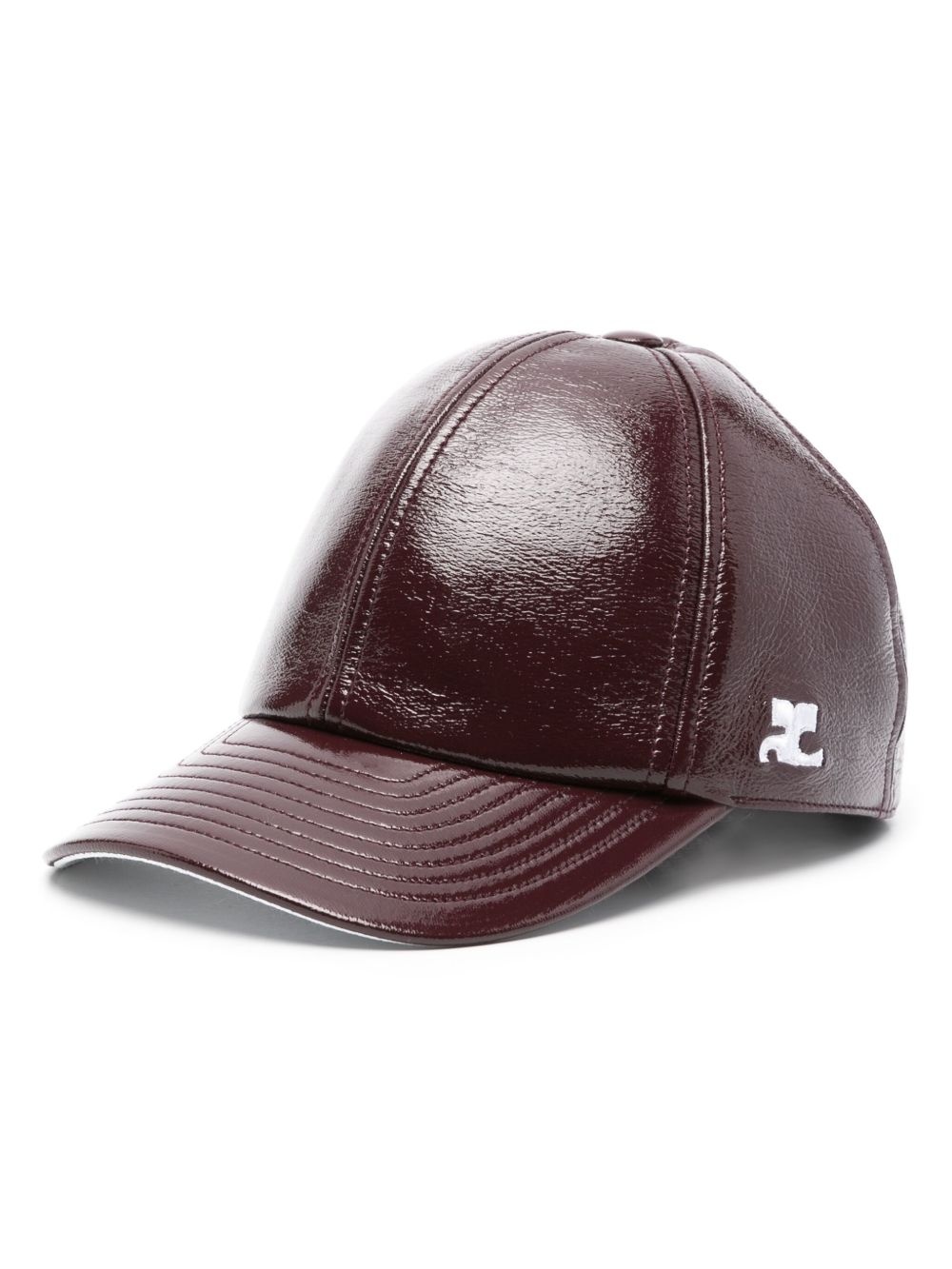 logo-embroidered patent cap - 1