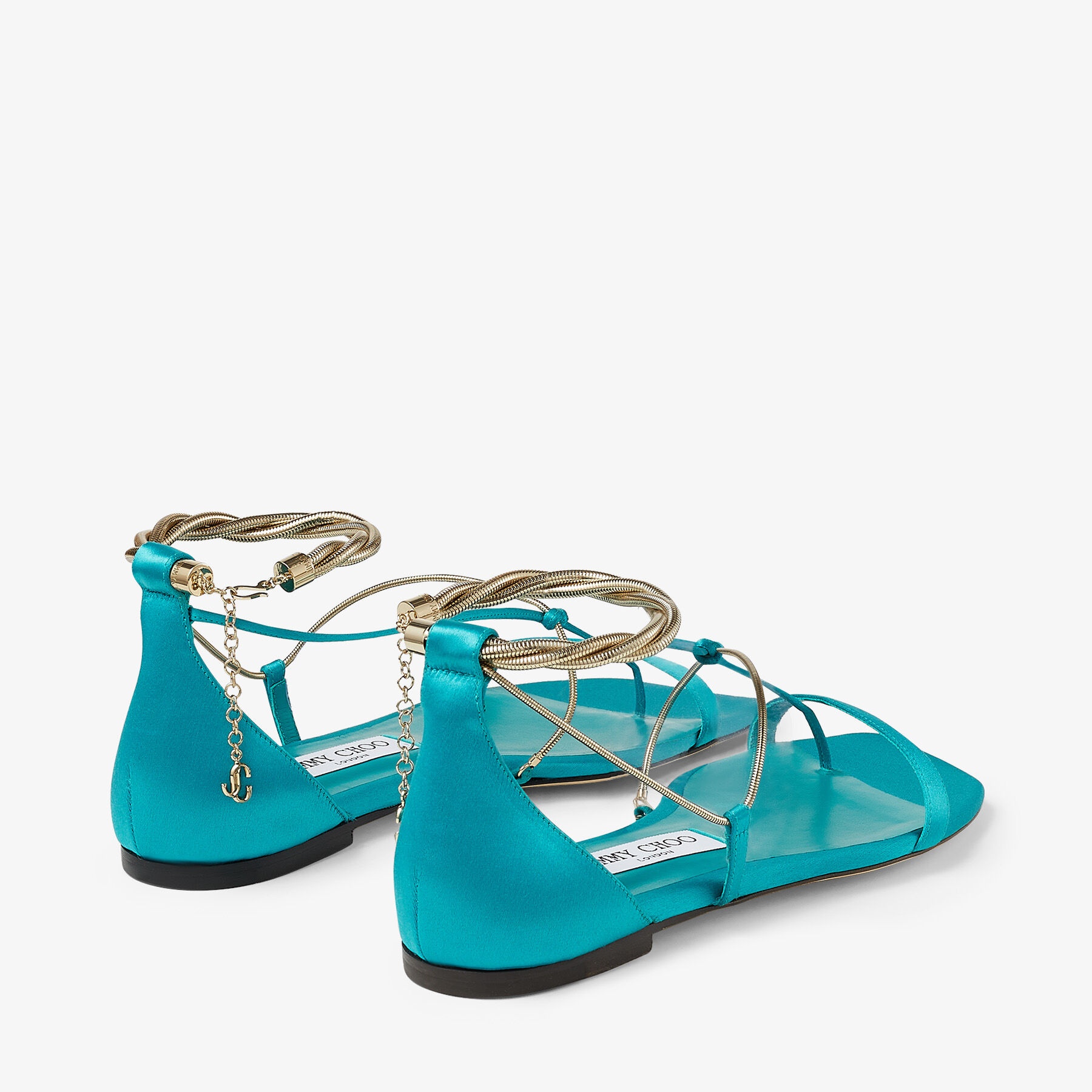Oriana Flat
Malibu Satin Flats with Gold Chains - 6