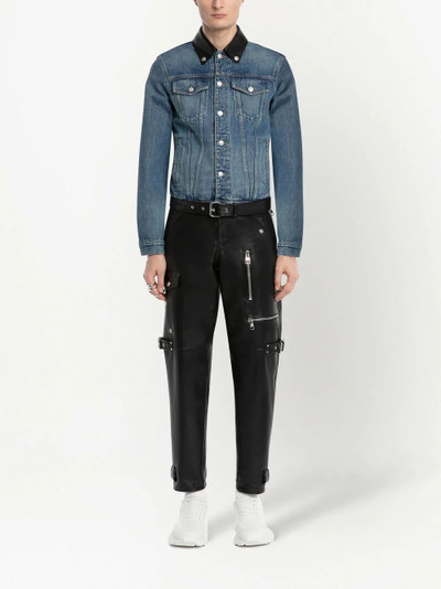 Alexander McQueen contrast-trim denim jacket outlook