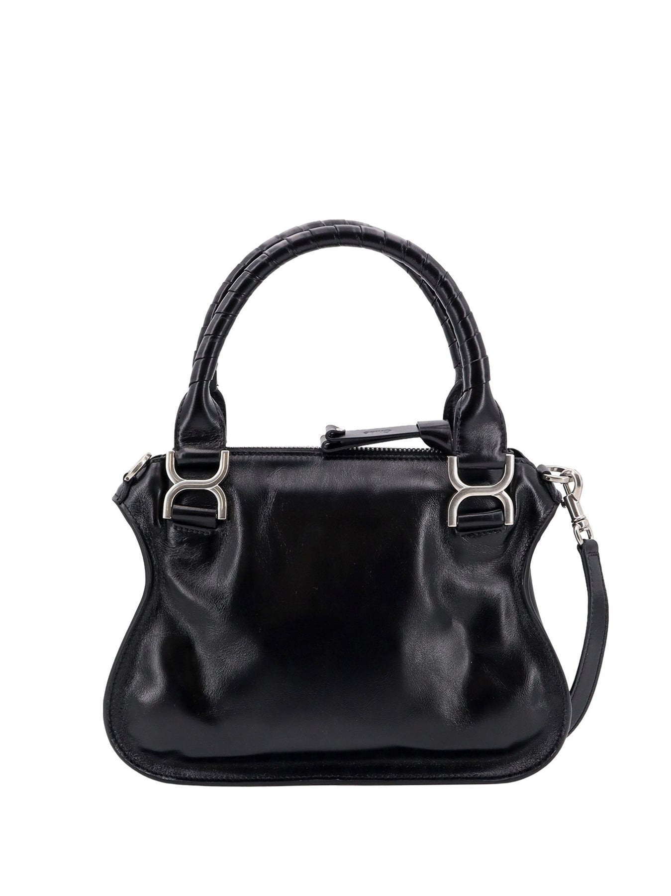 Patent leather shoulder bag with engraved logo - 2