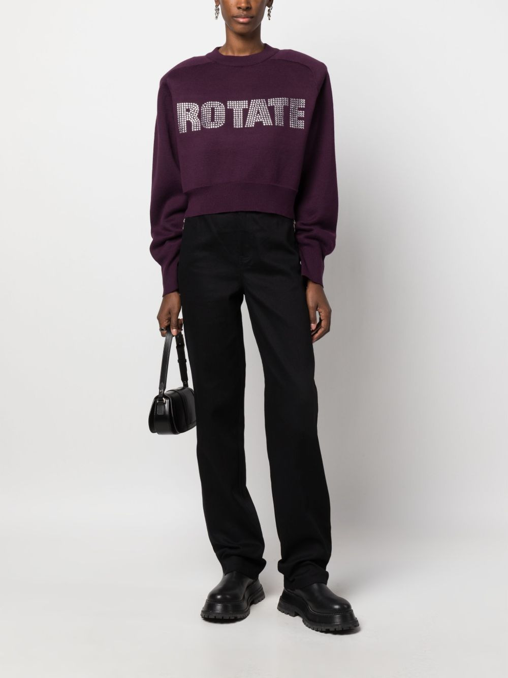rhinestone-embellished logo-appliqué sweatshirt - 2