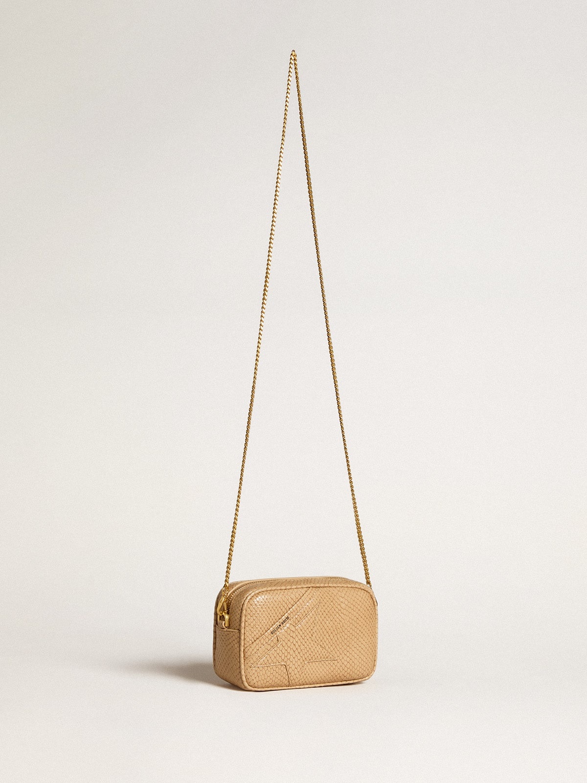 Mini Star Bag in beige snake-print leather - 3