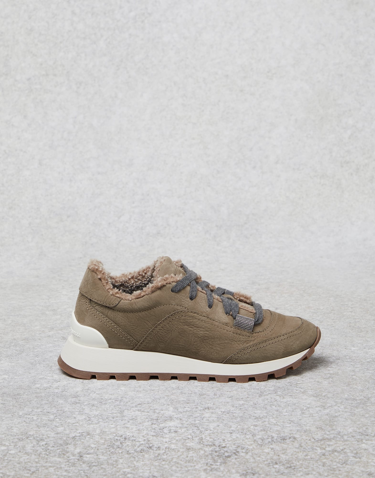 Nubuk runners with shearling lining and monili - 5