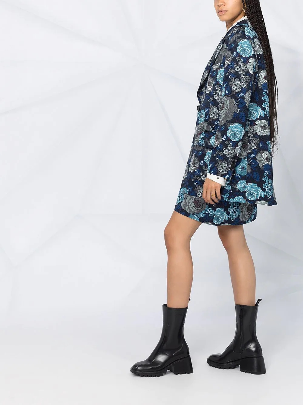 floral brocade blazer - 4