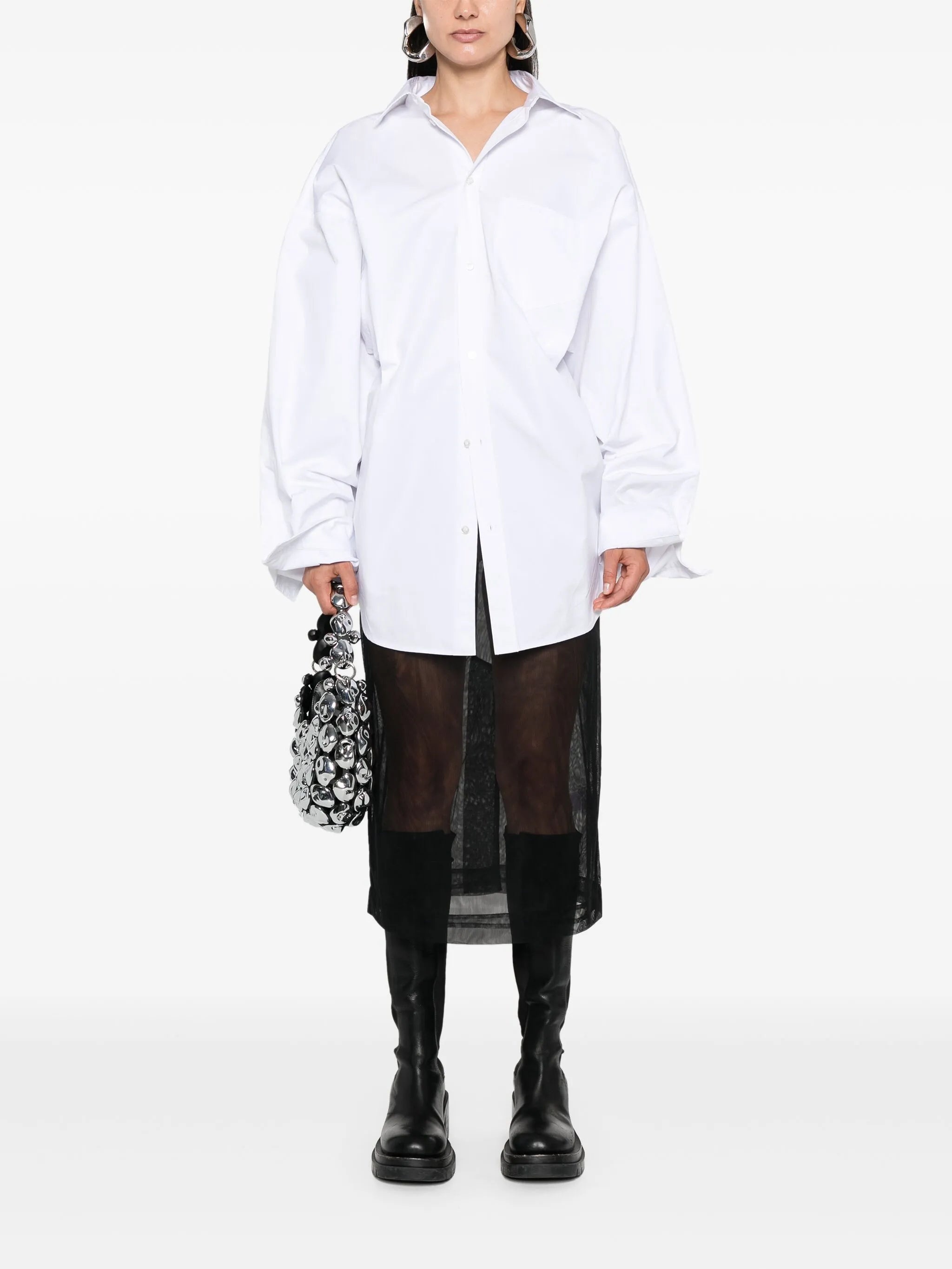 Asymmetric Poplin Shirt - 3