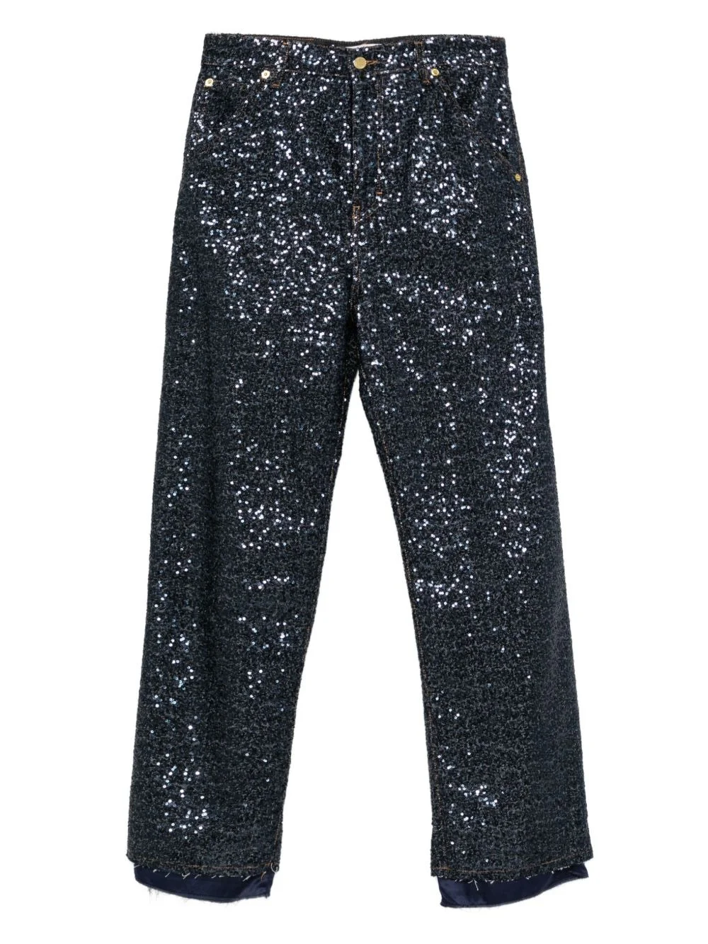 sequin-embellished jeans - 1