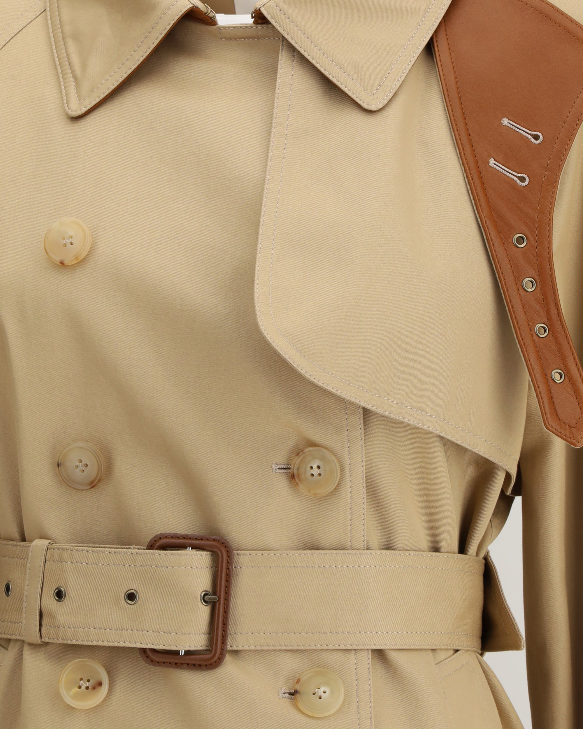 Short cotton gabardine Trench Coat - 3