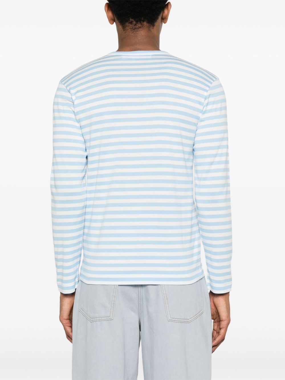 logo-appliqué striped cotton T-shirt - 4
