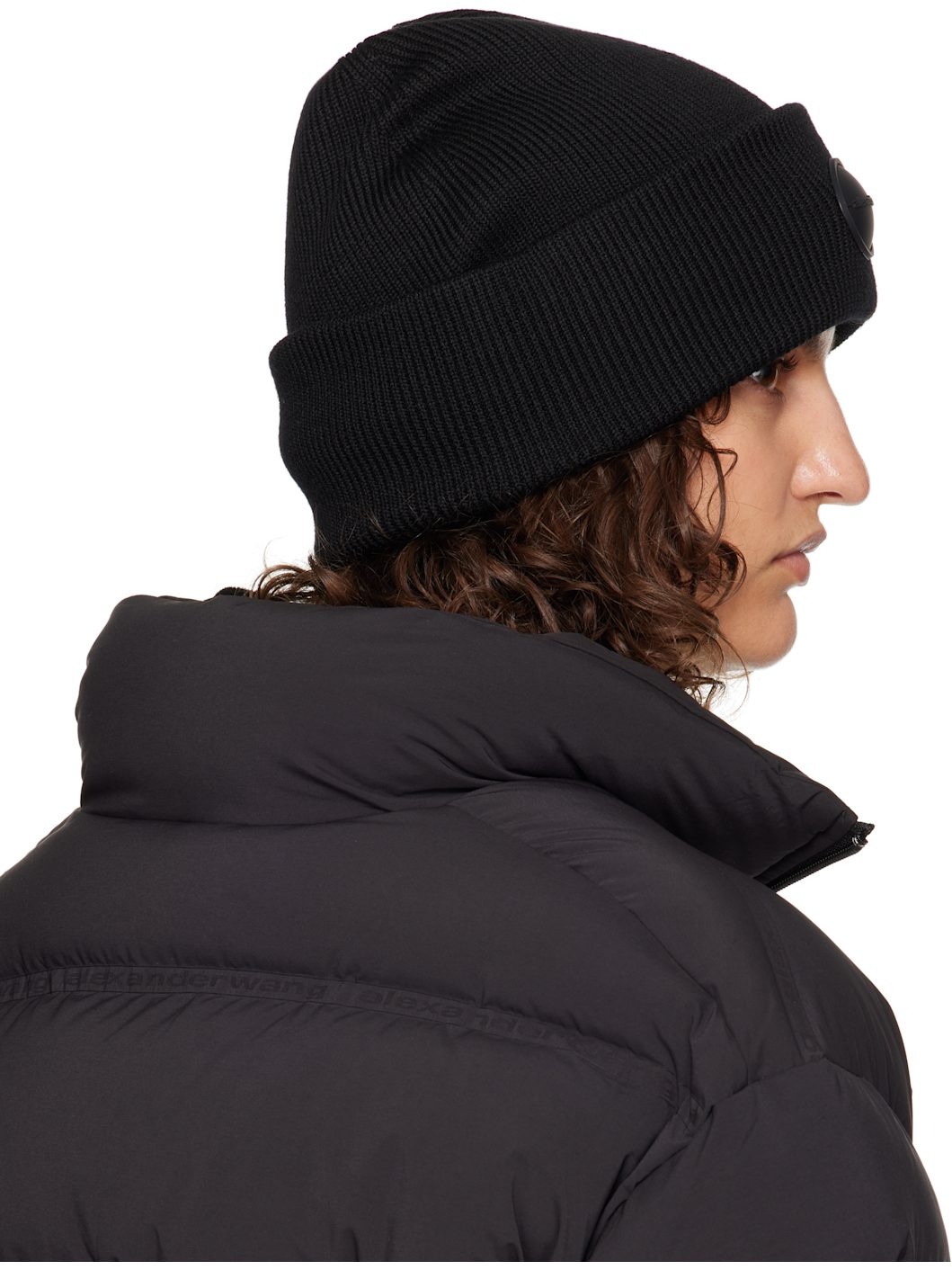 【関税込み】Alexander Wang ブラック Dome Logo ビーニー alexanderwang アレキサンダーワング Dome ロゴ ストレッチリブ