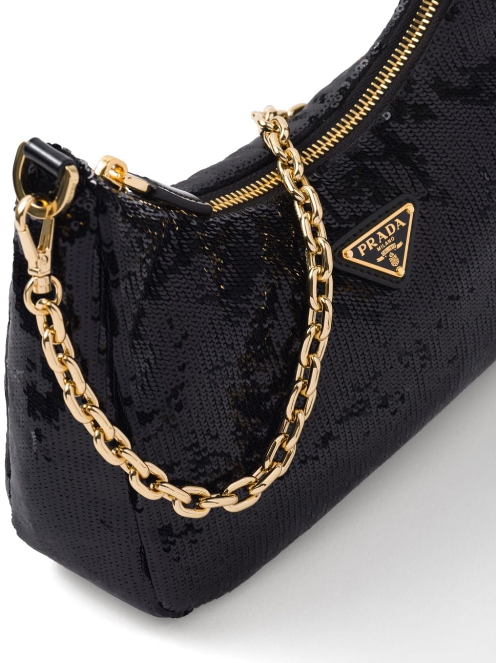 triangle-logo sequined mini bag - 4