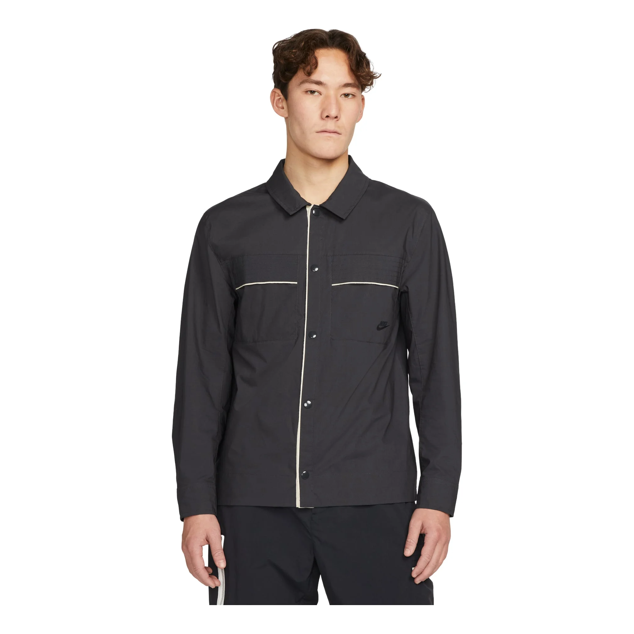 Nike Sportswear Style Essentials Woven Button-Up Top 'Black' DM6640-045 - 1
