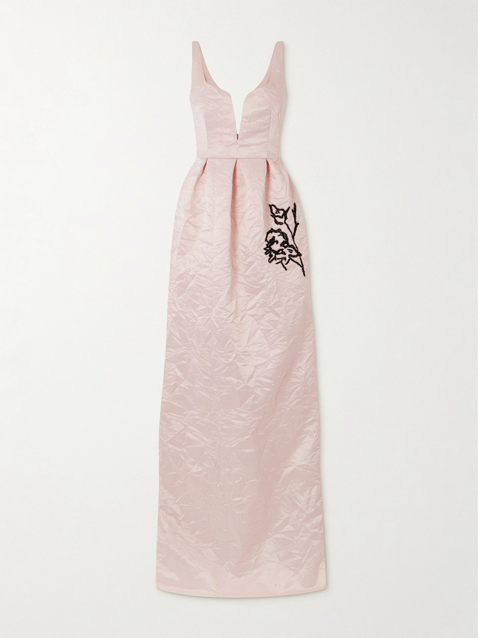 Embellished crinkled-taffeta gown Pastel pink - 1