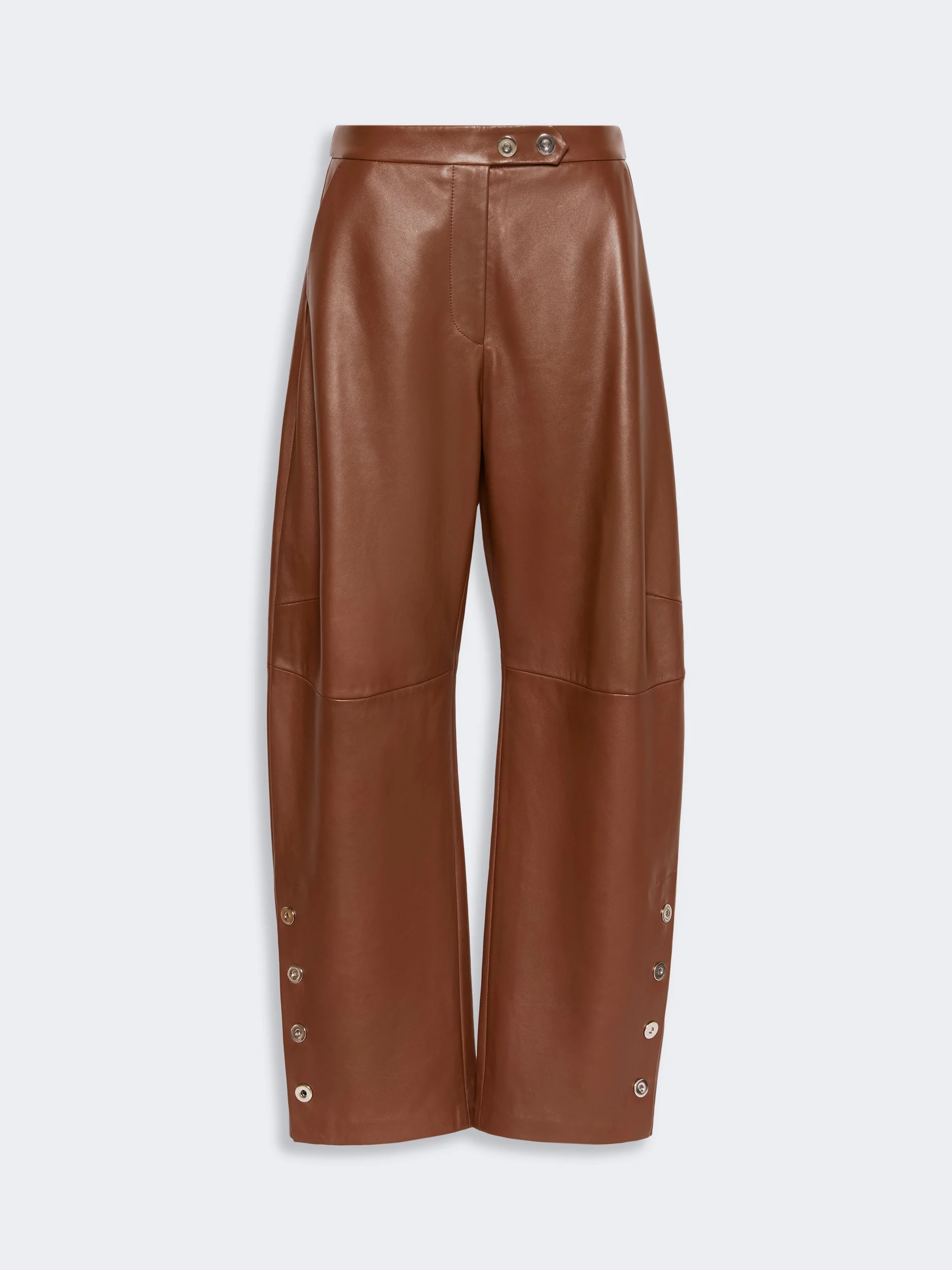 CINEPRESA Nappa leather baggy trousers - BROWN - 1