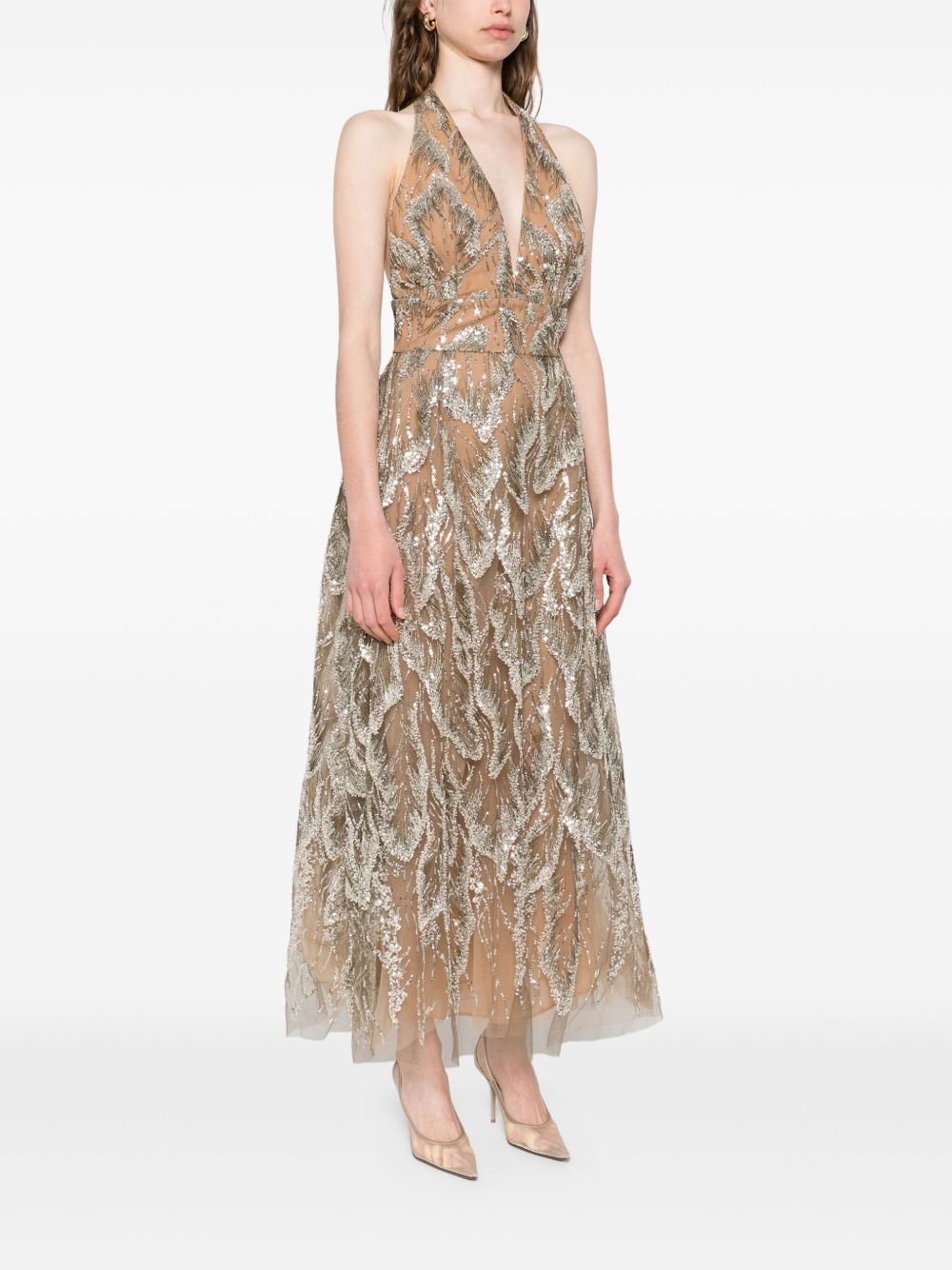 sequin-embellished midi dress - 3