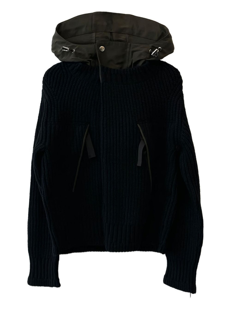 hooded ribbed knit jacket 1