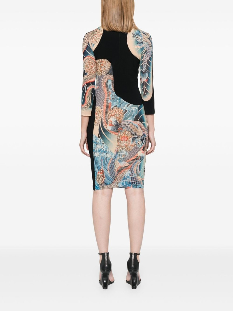 Japanese-style print mini dress 4