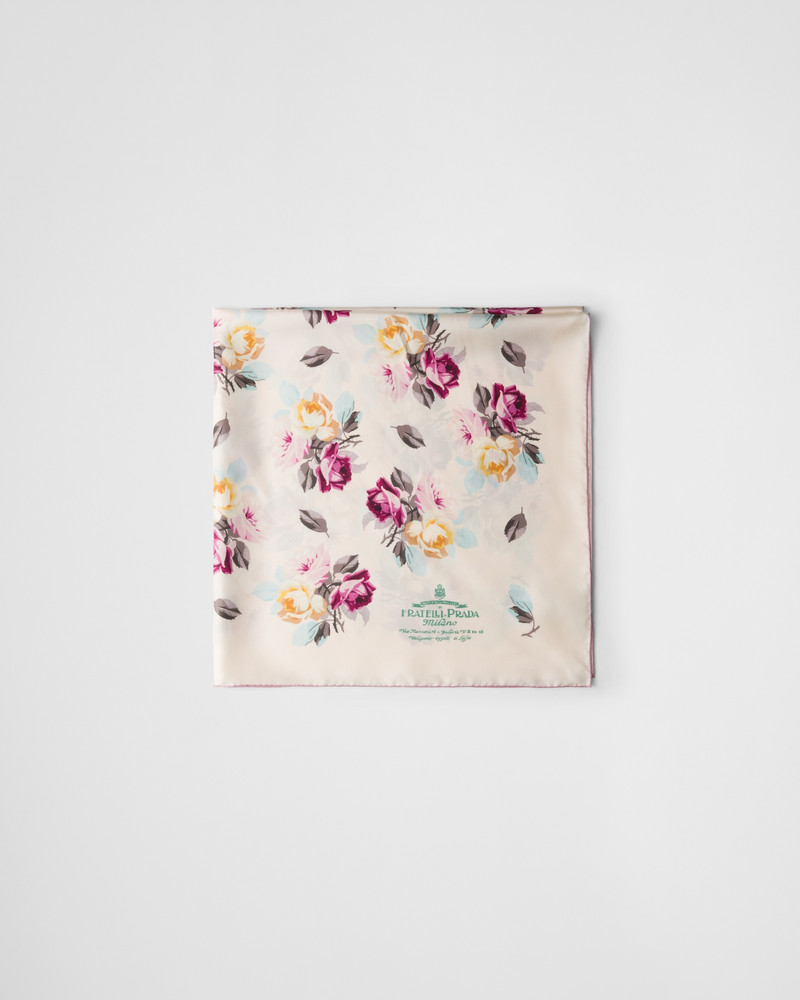 Printed silk twill scarf 1