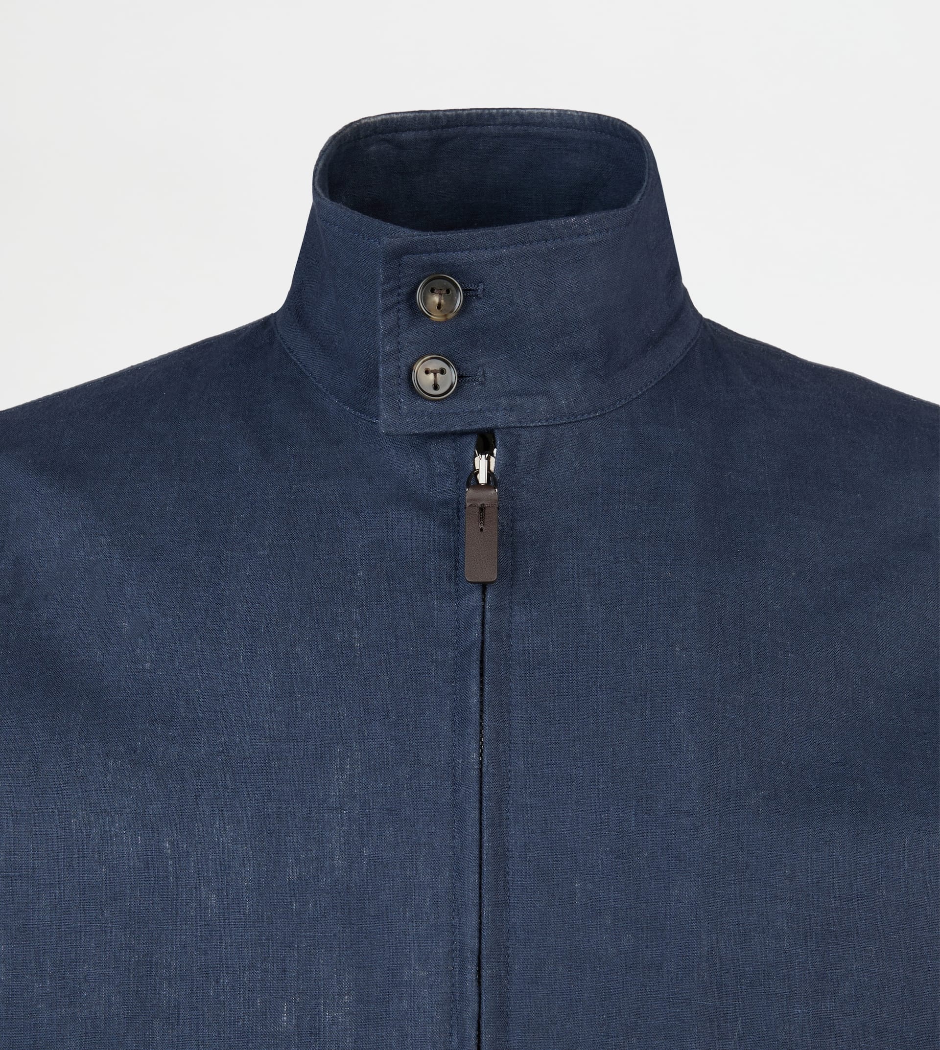 JACKET IN LINEN - BLUE - 8