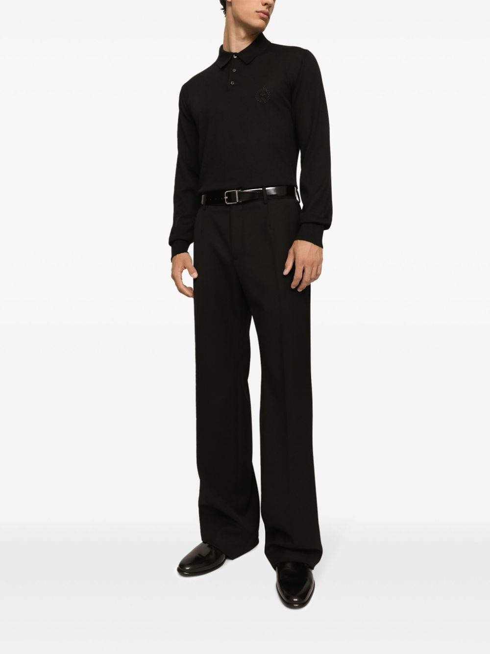 logo-embroidered cashmere polo shirt - 2