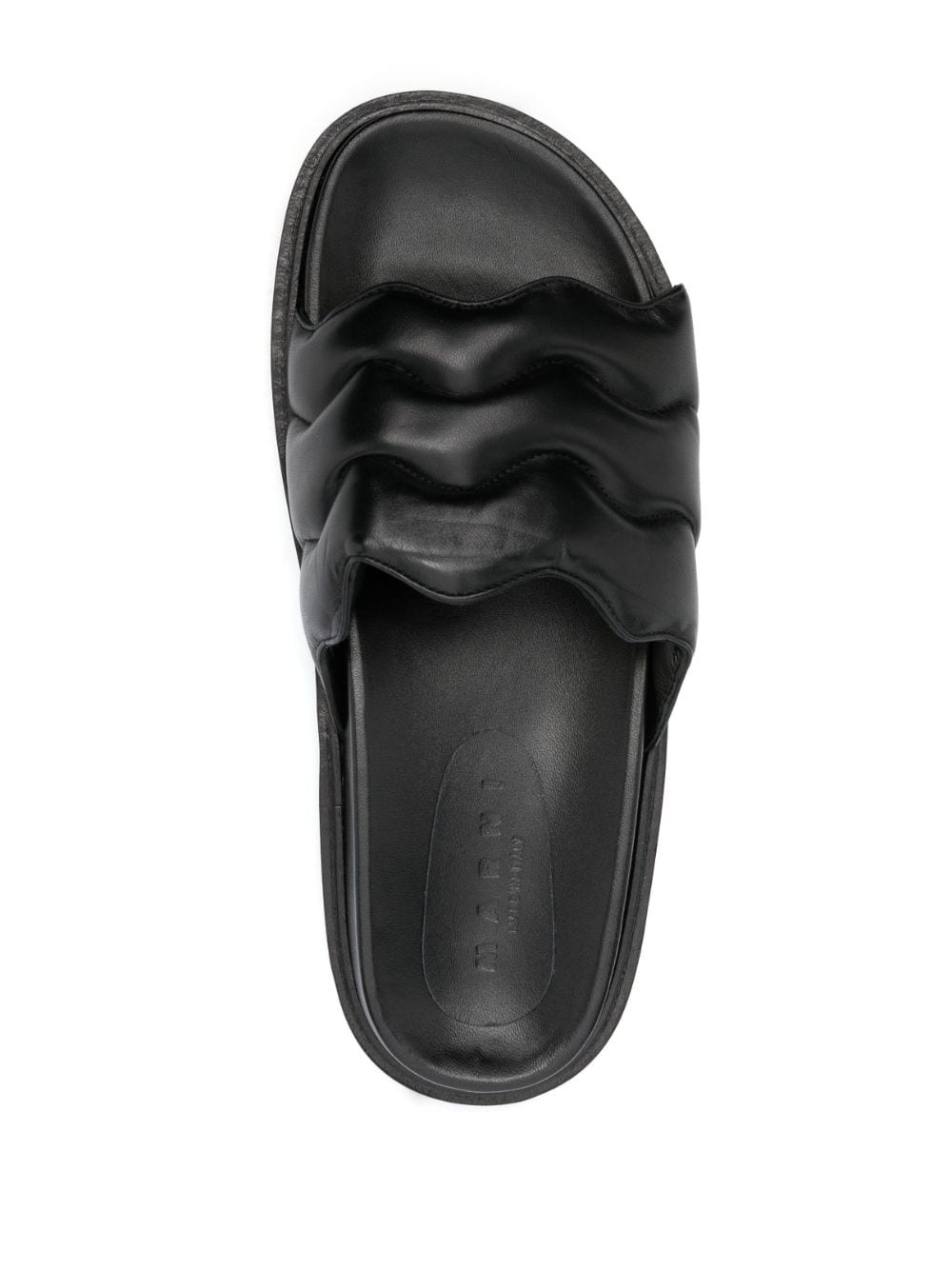 padded-design nappa leather slides - 4