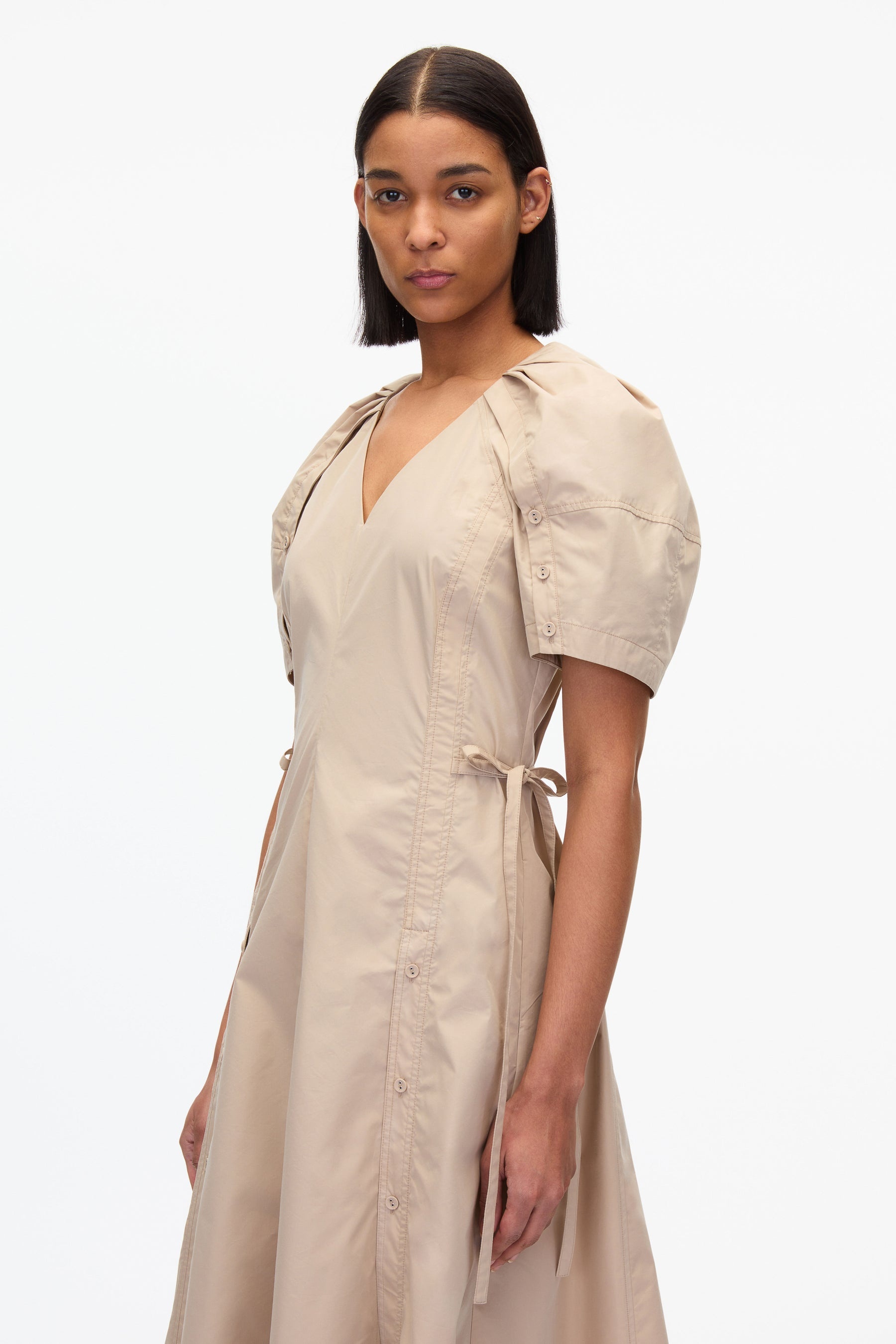 Bloom Sleeve V-Neck Dress - 2
