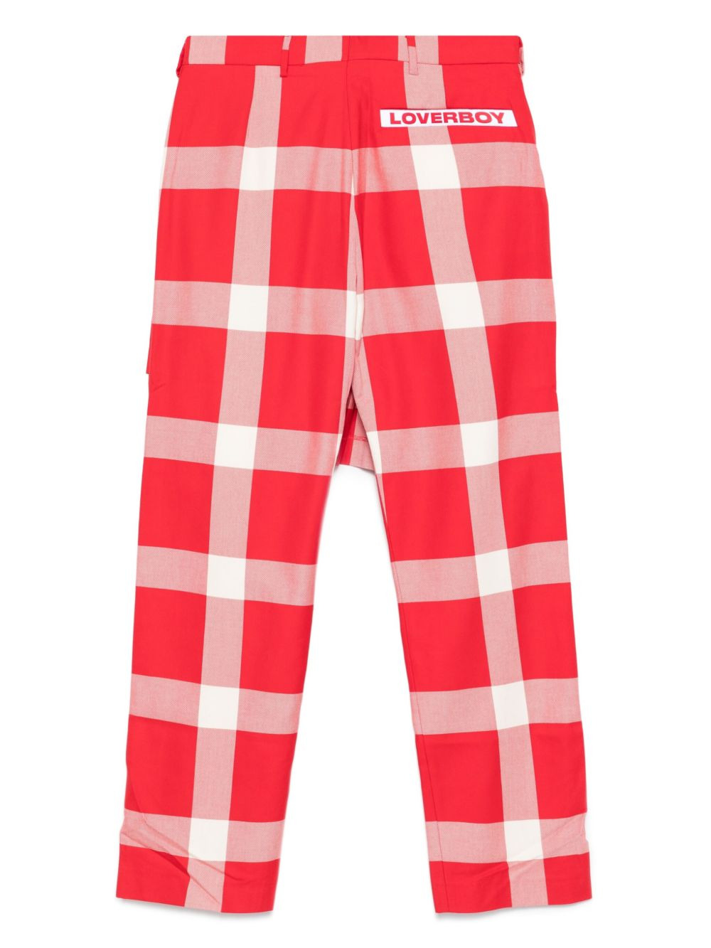 pleated-panel checked trousers - 2