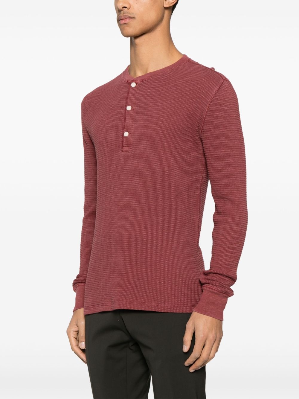 Henley-neck T-shirt - 3