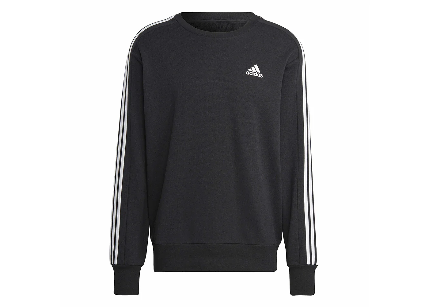 adidas Essentials French Terry 3-Stripes Sweatshirt Black - 1