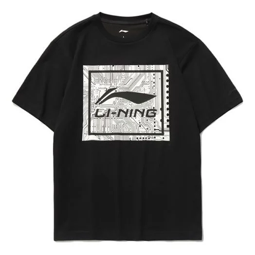 Li-Ning Big Graphic Loose Fit T-shirt 'Black' AHSR339-2 - 1