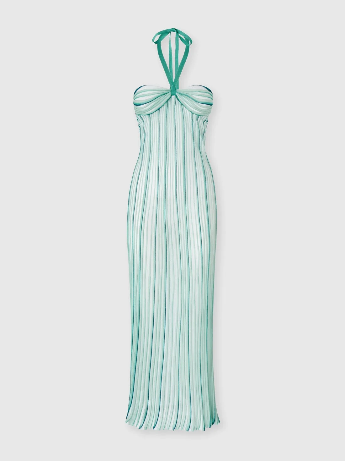 Long cover-up dress in ribbed viscose - 1
