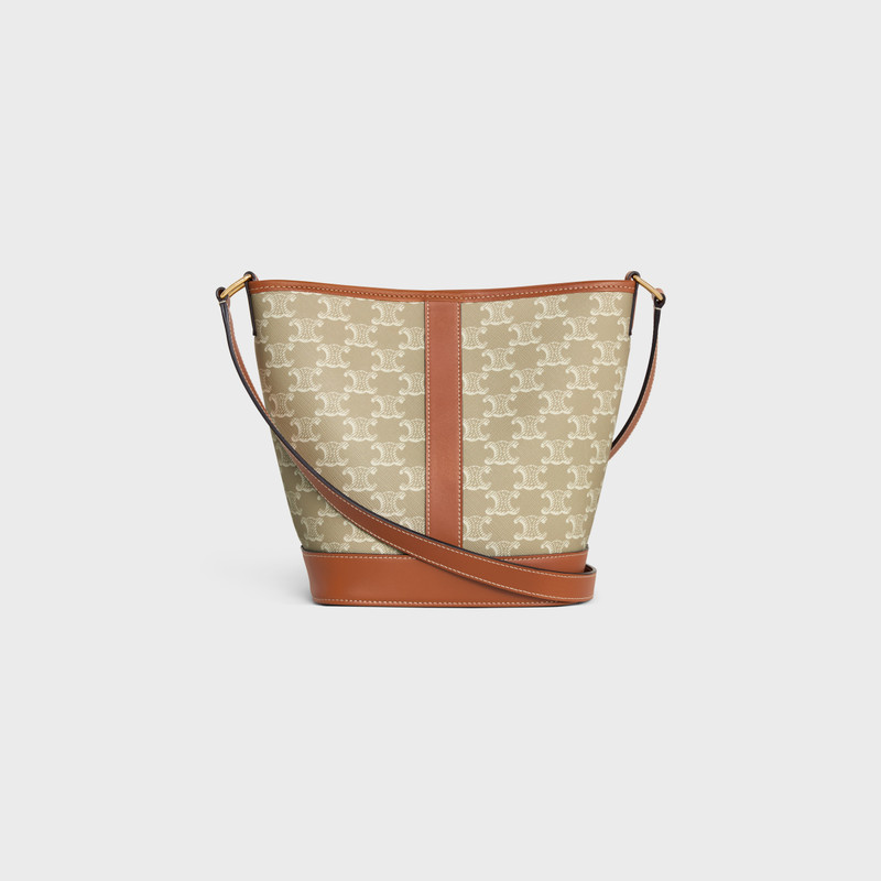 Small Bucket CUIR TRIOMPHE in Triomphe Canvas and calfskin 3