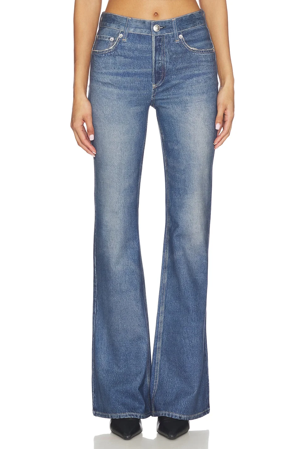 Miramar Ponte Dahlia Mid Rise Flare Jeans - 1