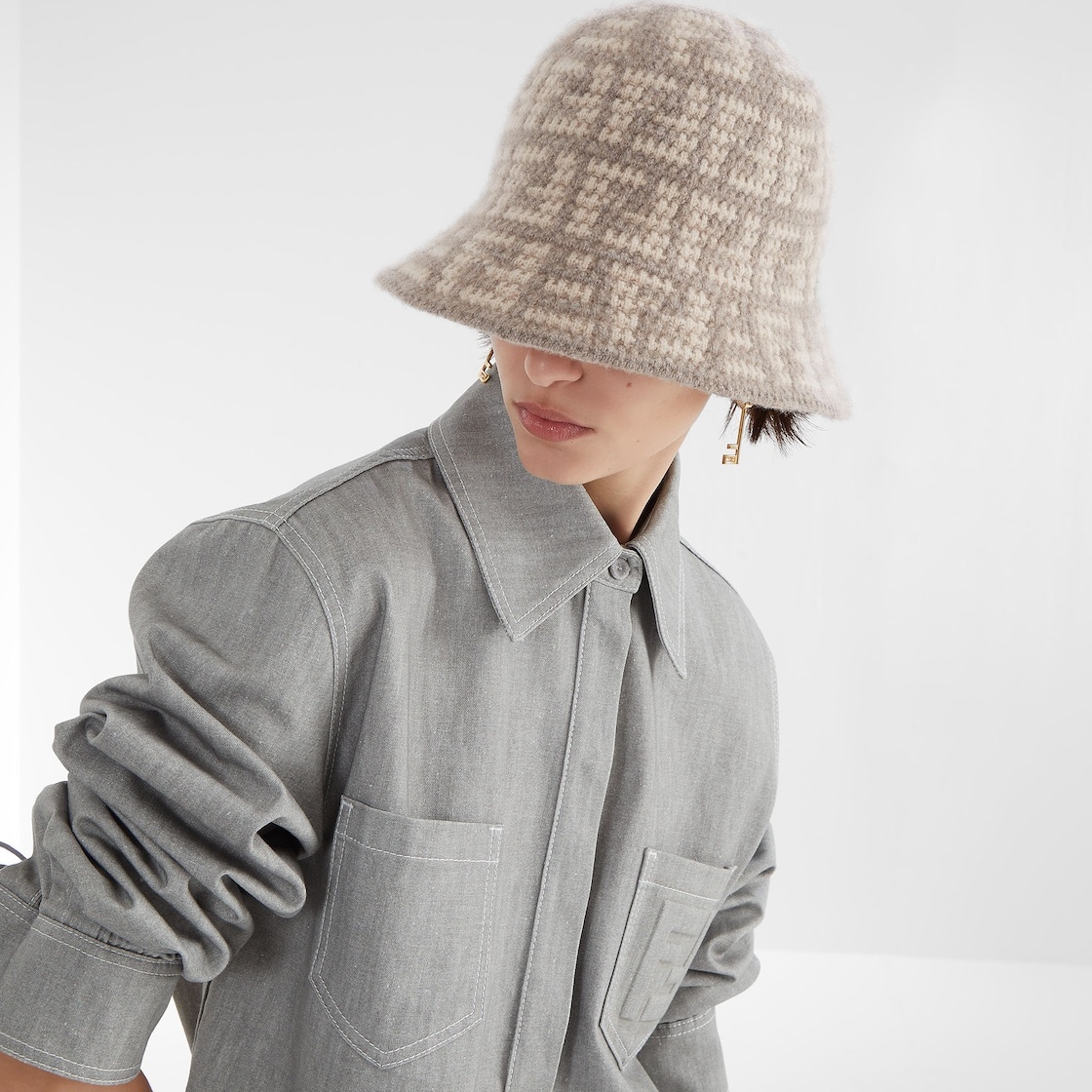 Gray chambray shirt - 4