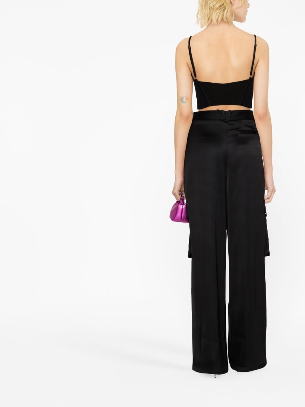 wide-leg cargo trousers - 3