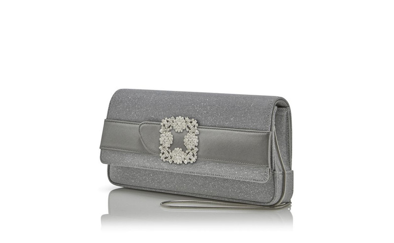 Silver Glitter Jewel Buckle Clutch 3