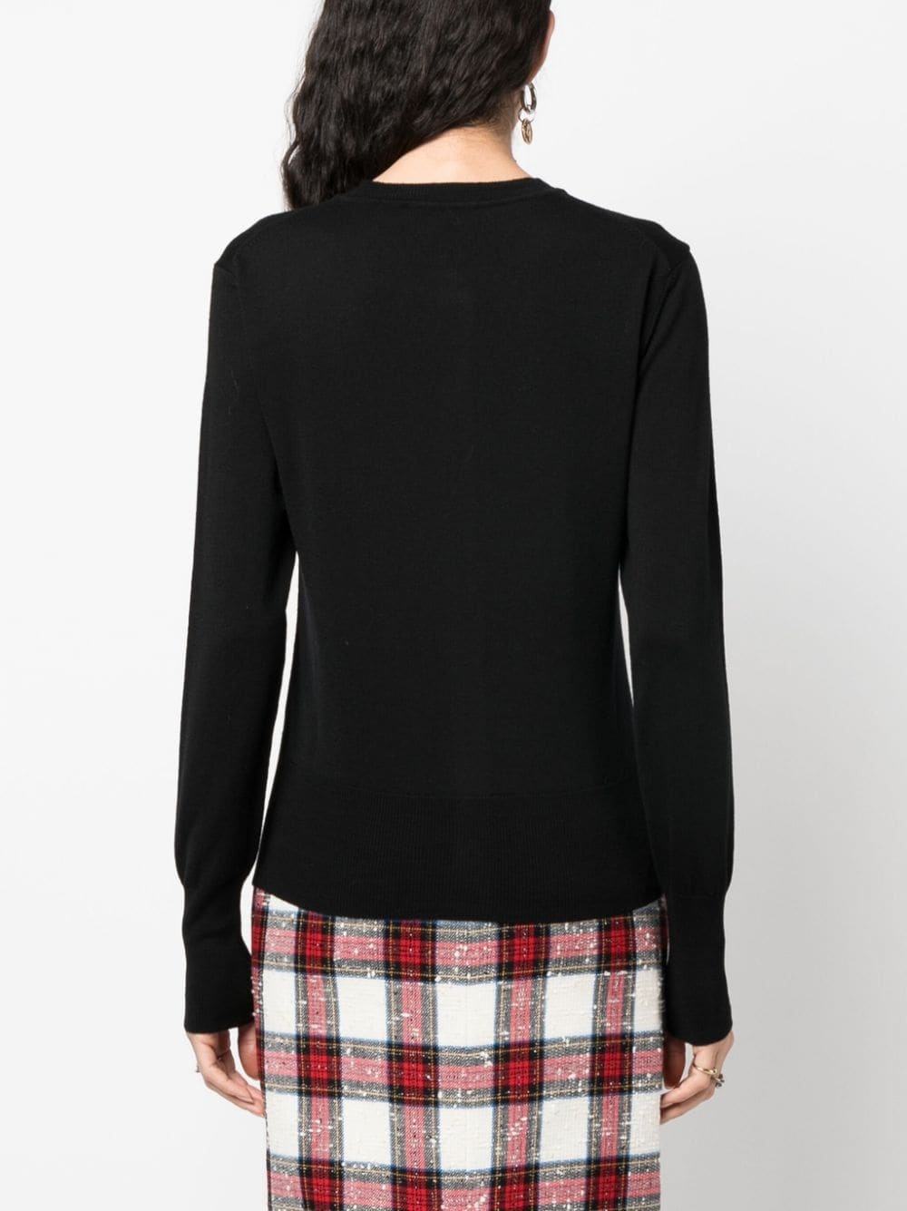 Orb-embroidered wool cardigan - 4