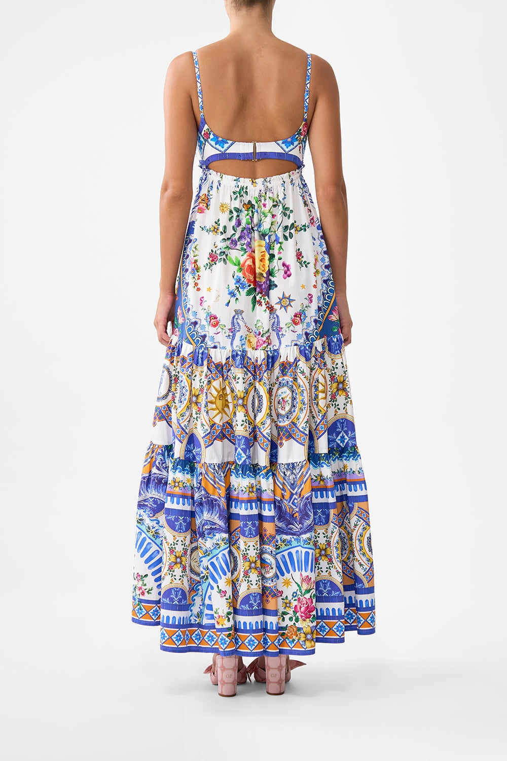 LONG DRESS WITH JERSEY BODICE - 3