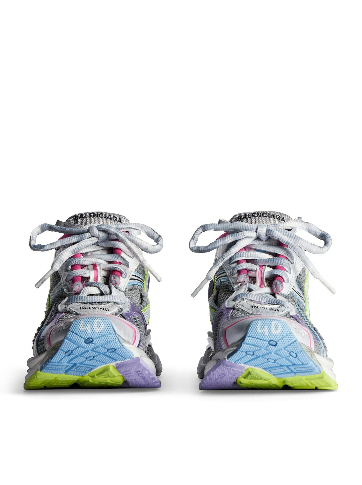 WOMEN`S RUNNER SNEAKER IN WHITE/LILAC/NEON PINK/NAVY - 10
