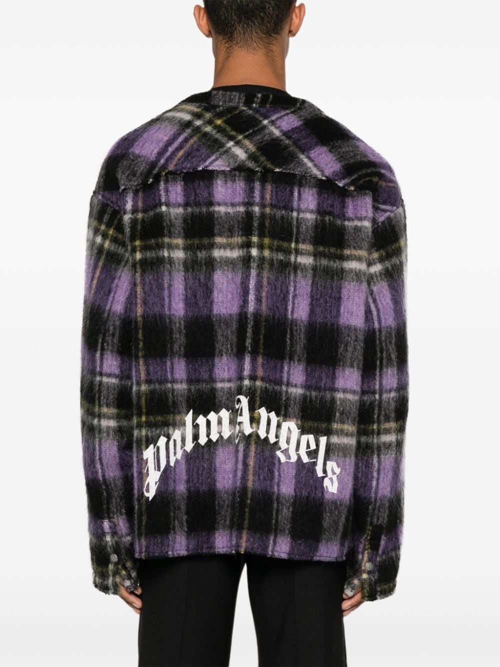 plaid-check cardigan - 4