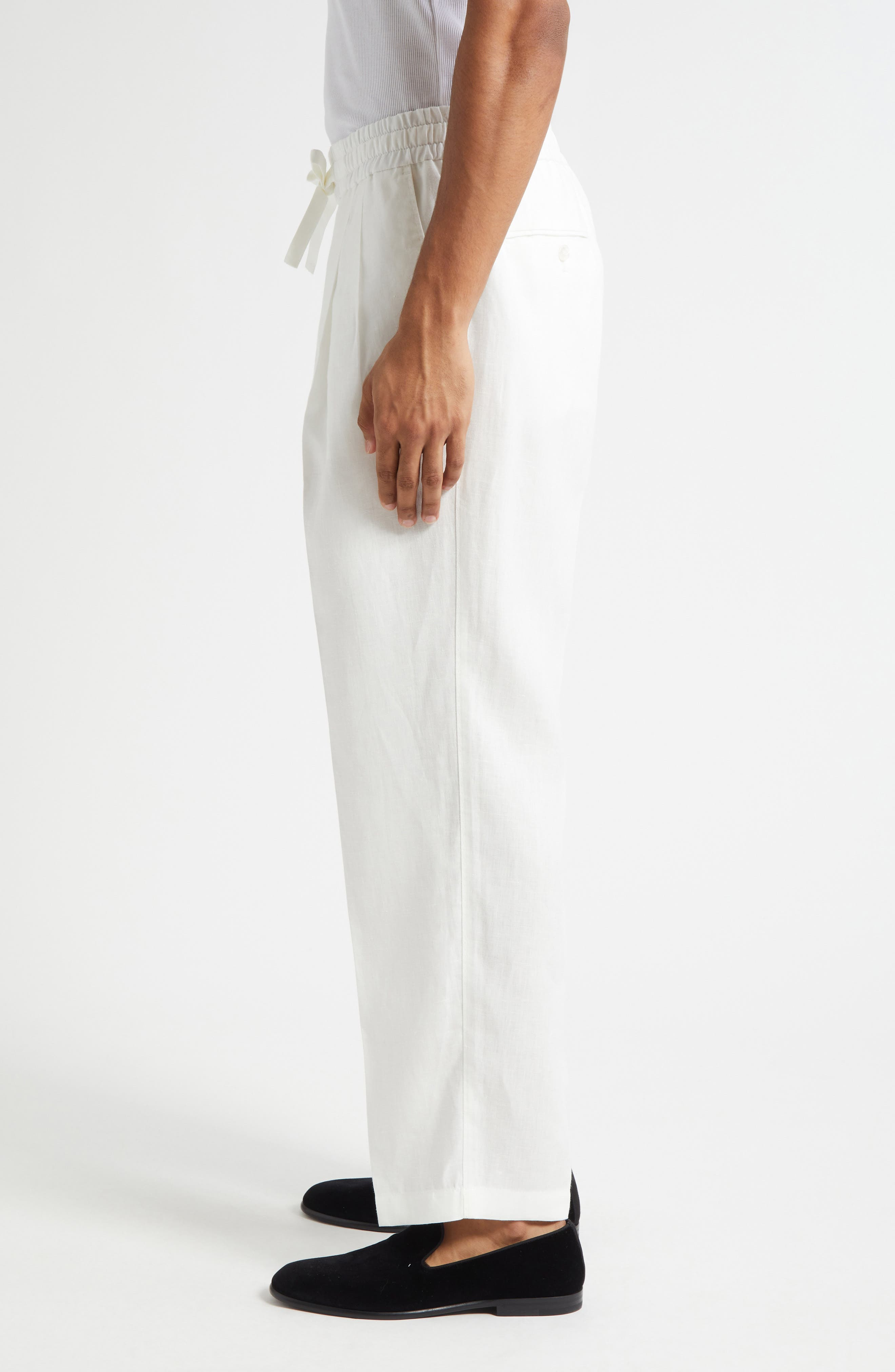 Dolce&Gabbana Pleated Linen Pants in W0111 Bianco at Nordstrom - 4