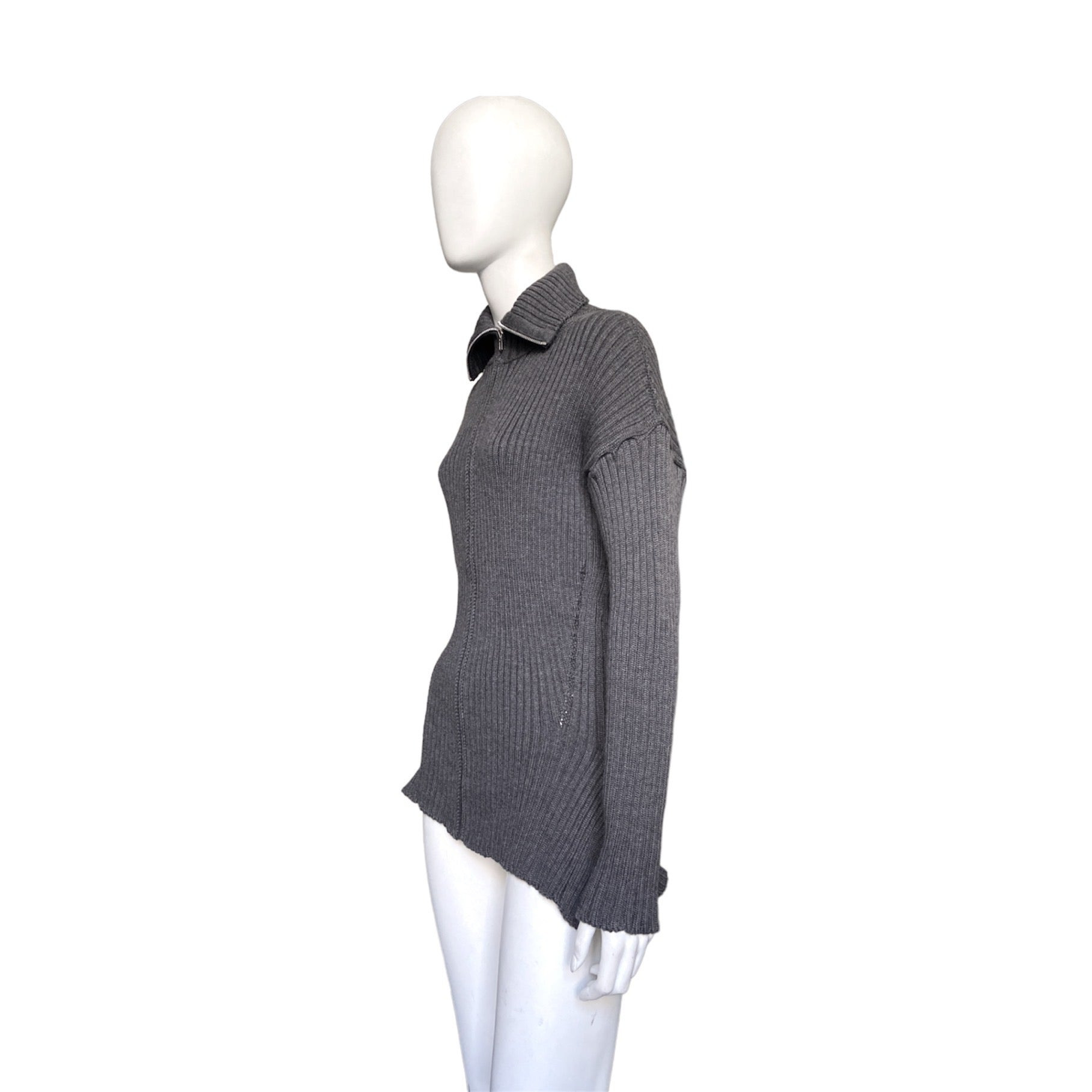 Jean Paul Gaultier Grey knit zip up cardigan XL - 3