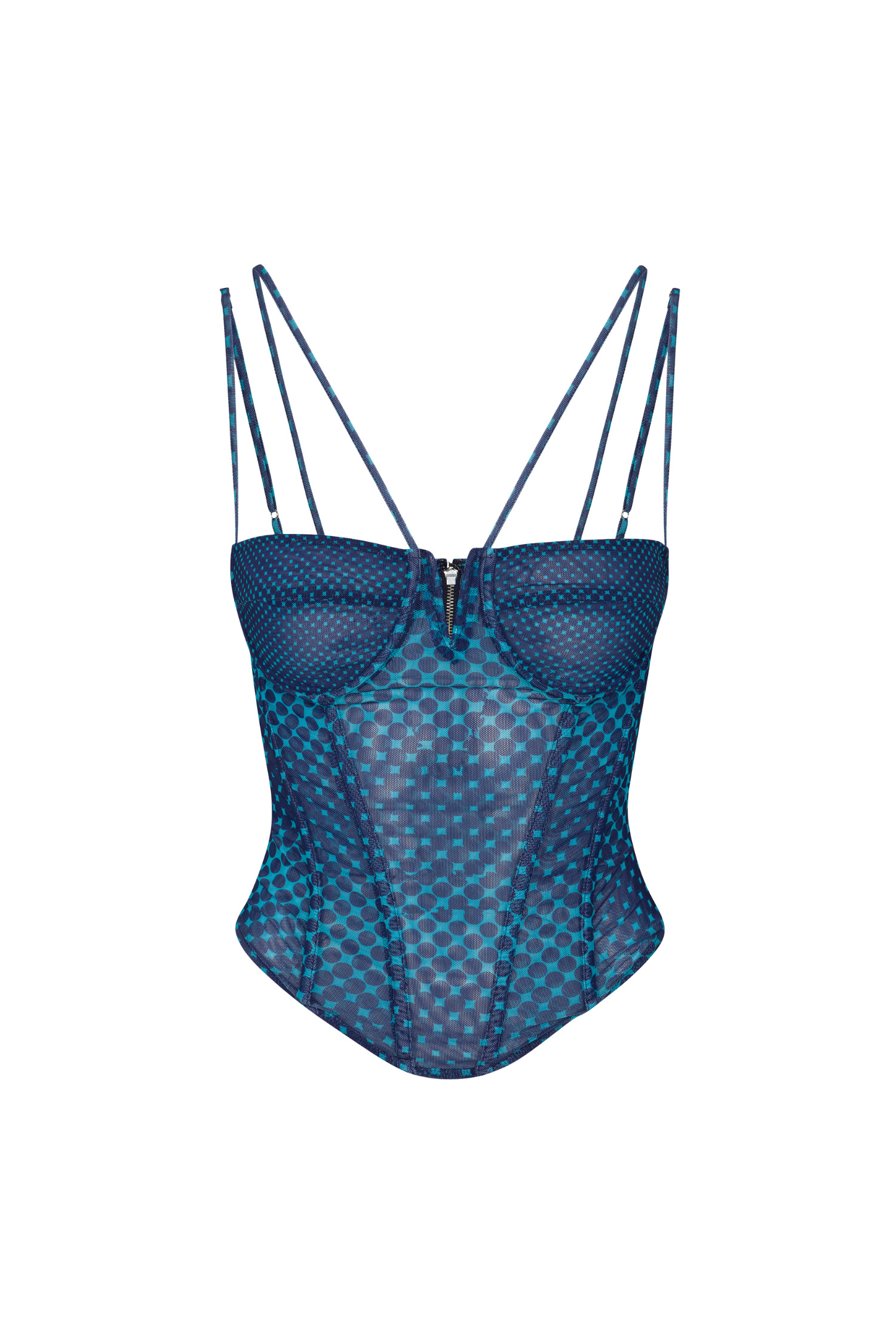 APHEX CORSET - WARPED DOT COBALT - 3