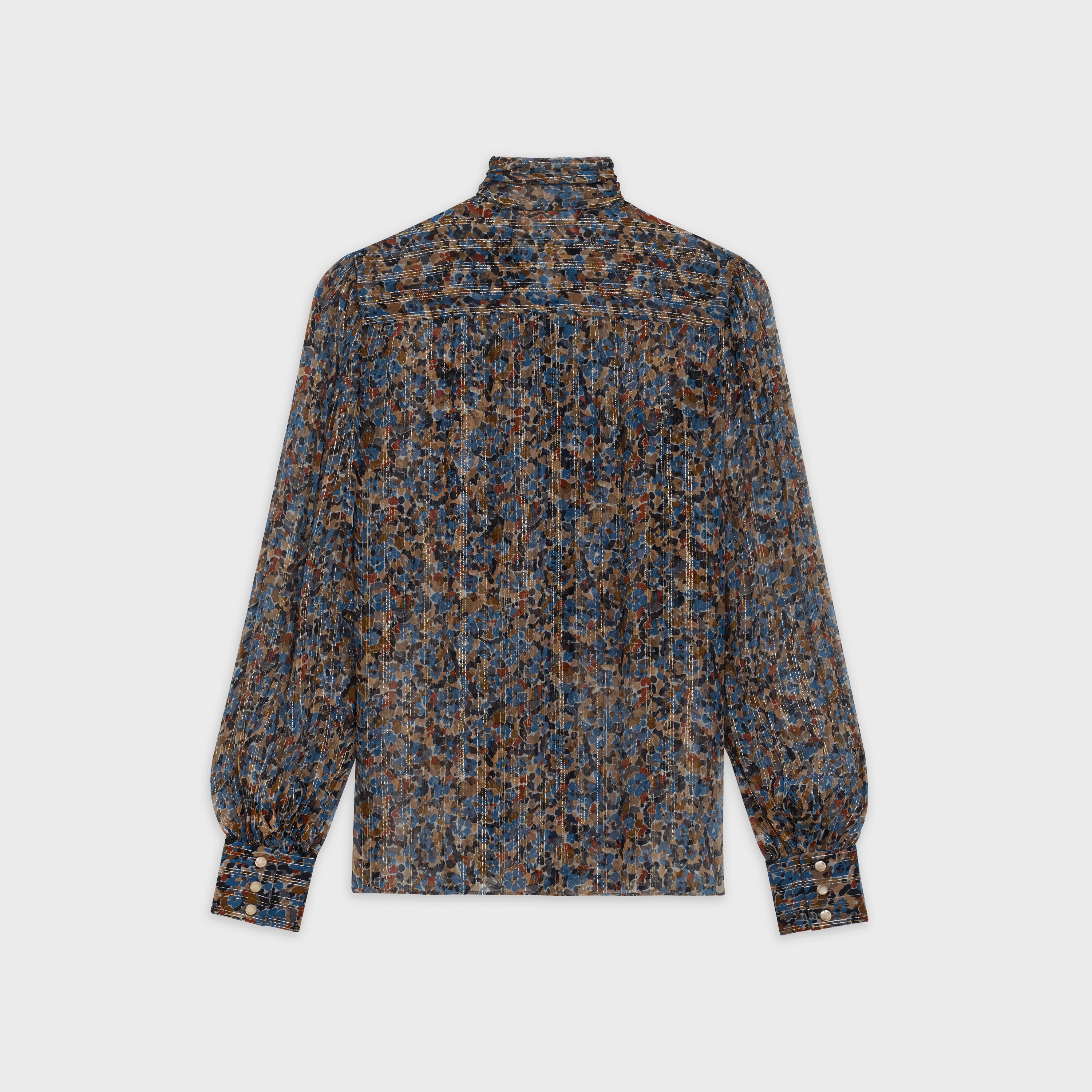 'LAVALLIÈRE' BLOUSE IN PRINTED SILK LAMÉ - 2